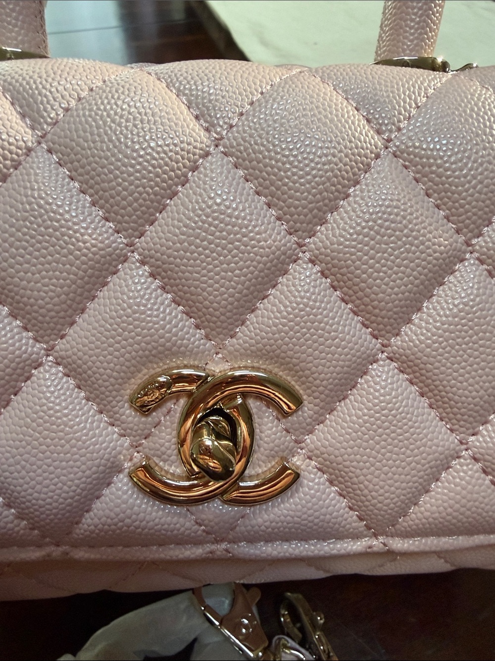 Luxury Fashion Pink Quilted Mini Top Handle Bag with Gold CC - Picture 2 of 5